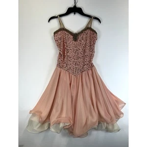 Costume Gallery Dress Women’s Large Pink Sequin Sleeveless Polyester Blend - Picture 1 of 5