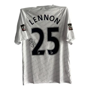 Aaron Lennon signed shirt VIDEO PROOF Tottenham Carling Cup Jersey 08/09 RARE - Picture 1 of 6