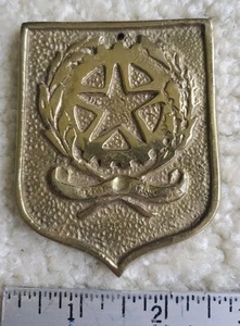 Vintage Italy Italian Brass Coat of Arms Brass Plaque - Picture 1 of 2