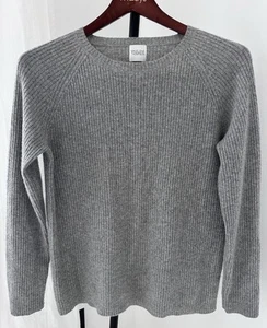 Madeleine Thompson Womens Cashmere Ribbed Pullover Sweater Top Gray Size L - Picture 1 of 8