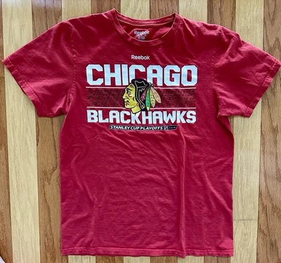 ФУТБОЛКА REEBOK CHICAGO BLACKHAWKS НХЛ ХОККЕЙ КУБОК СТАНЛИ ПЛЕЙ-ОФФ 2016 УНИСЕКС M - Изображение 1 из 3