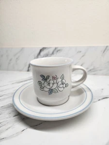 Set of Cup and Saucer Chantilly "Fleur De Lune" Stoneware Made in Japan - Picture 1 of 4