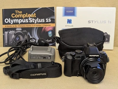 Olympus Stylus 1s  - SLR Style Bridge Camera 12MP F2.8 28-300mm Case & Guide - Image 1 of 4
