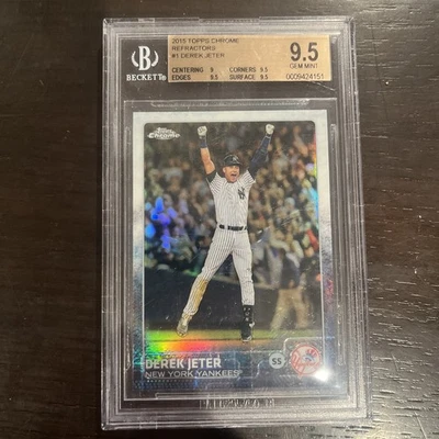 2015 Topps Chrome Refractors Derek Jeter #1 BGS 9.5 Gem Mint  - Image 1 of 2