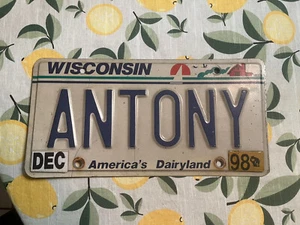 Antony Wisconsin 1986 1987 America's Dairyland personalisiertes Waschtisch-Nummernschild - Bild 1 von 1