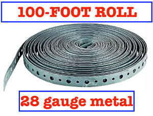 100 ft Roll Metal Hanger Strap Plumbers Tape USA 28 gauge Banding Iron Hang Pipe