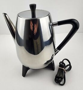 Vintage 1960s West Bend Chrome Percolator Coffee Pot Pot Belly Model 1248