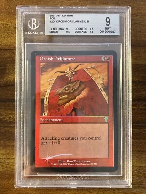 MTG✨ORCISH ORIFLAMME FOIL✨7th Edition BGS 9 MINT UNCOMMON Enchantment POP 2 ! - Image 1 of 4