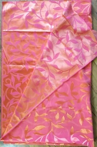 Deep Orange Red Silky Ivy Reversible Upholstery Fabric Gorgeous 56" x 89" 2+ YDS - Picture 1 of 4