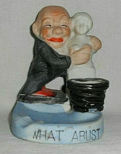 Vintage Japan Risque "WHAT A BUST" SNUFFER Ashtray Cigarette  Man Groping Statue - Picture 1 of 8