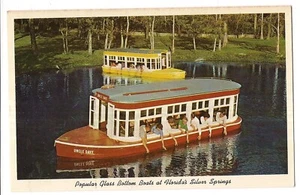 Passengers Fish Glass Bottom Boat UNCLE DAVE Florida Silver Springs FL Postcard - Picture 1 of 2