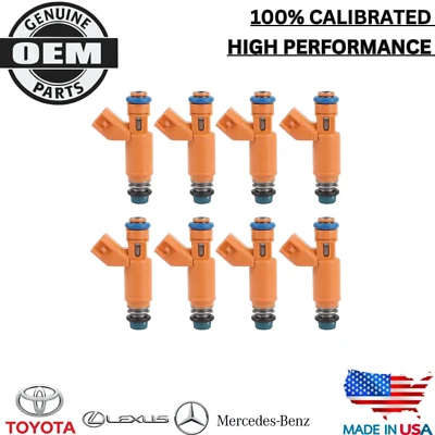 x8 OEM DENSO FUEL INJECTORS For 2006-2009 Land Rover Range Rover /Sport 4.4L V8 - Image 1 of 4