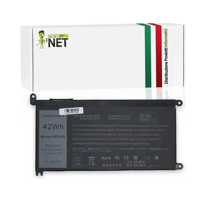 NEW NET Batteria compatibile con Dell WDX0R WDXOR 3CRH3 8YPRW BC03 C4HCW 11.4V 42Wh