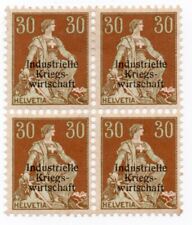 1918 - Svizzera - Servizio "Industrielle Kriegs-Wirtschaft", blocco 2 MH + 2 MNH