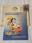 Vintage Used 1939 Norcross Birthday Greeting Card Cat in Rocking Chair