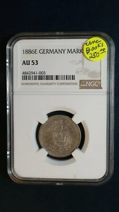 1886E Germany Mark NGC AU53 ABOUT UNCIRCULATED 1M Coin PRICED TO SELL! - Picture 1 of 4