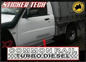 2x COMMON RAIL TURBO DIESEL STICKER DECAL SUITS NISSAN PATROL GU UTE Y61 - Picture 1 of 1