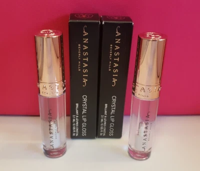 2X ANASTASIA BEVERLY HILLS CRYSTAL LIP GLOSS GLASS 0.105oz / 3.1ml ea New in Box - Image 1 of 4