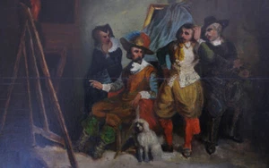 Huile sur panneau, artiste dans son atelier XVIIeme /Oil on oak panel 17th - Picture 1 of 5