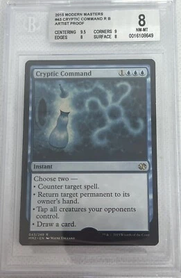 Mtg - 1 X Cryptic Command Artist Proof (Bgs 8) (nm-mt)  Modern Masters 2015 Wow! - Image 1 of 2
