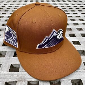 Colorado Rockies Suede 25 Year Patch New Era 59FIFTY Brown Topperz Hat 7 1/2