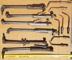 Smith Cutting Torch Lot SC229 Straight 21" Model A Victor ST1000? + Welding Tips - Picture 1 of 19
