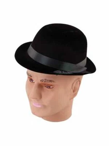 Adult Fancy Dress Accessory Party London Gentleman Bowler Flock Hat Black UK - Picture 1 of 1