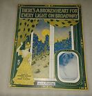 There's A Broken Heart For Every Light On Broadway - Sheet Music -1915