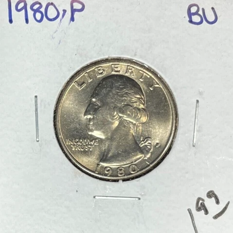 1980-P WASHINGTON QUARTER ~ BU ~BEAUTIFUL COIN~ Cover