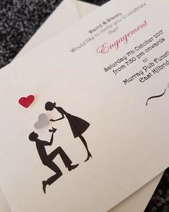Engagement proposal Will You Marry Me! personalised Invitations free Envelopes - Picture 1 of 6