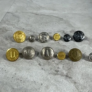 12 Vtg Obsolete Fire Department & Police Buttons Jacksonville Atlanta Buffalo + - Picture 1 of 17
