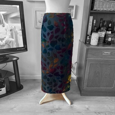 Vintage Windsmoor Devore Multicoloured Autumn Leaf Midi Skirt - Image 1 of 4