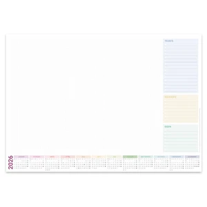 PuK Schreibtischunterlage Papier bunt 2026 2027 DIN A2 25 Blatt Kantenschutz - Bild 1 von 15
