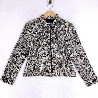 VTG Joseph Ribkoff Trends Leopard Print Zip Jacket Made in Canada S Retro Glam - Image 1 of 4