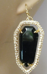 Alexis Bittar goldfarbener künstlicher Rauchquarz mit Kristallumrandung Ohrring - Bild 1 von 8