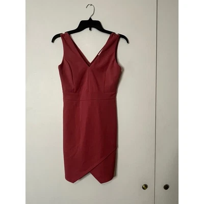 Newbury Kustom Dress Rust Sleeveless V Neck Cocktail Party Dress Women's Small - Image 1 of 4