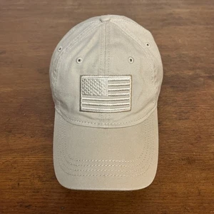 Subdued American Flag Hat Cap Patriotic Tan Strapback One Size - Picture 1 of 5