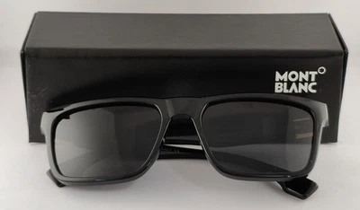 Gafas de sol Montblanc de lujo | Marco de plástico negro | Lentes negras 100 % con protección UV Foto 1 de 4
