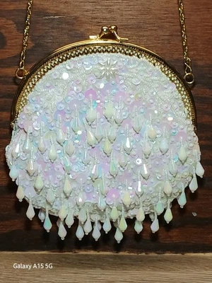 Bolso de Mano Vintage Noche Cóctel PROMOCIÓN REGRESO A CASA BODA FORMAL Cartera Iridiscente Foto 1 de 4