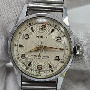 Vintage Westclox Men's Mechanical Wristwatch Swiss Made w Bullseye Style Dial - Picture 1 of 10