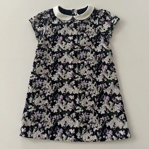Janie and Jack Girls 4 Purple Floral Velvet Dress - Picture 1 of 6
