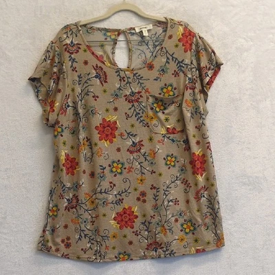 Blusa para mujer Meraki colorida con flores florales talla 1X Foto 1 de 4
