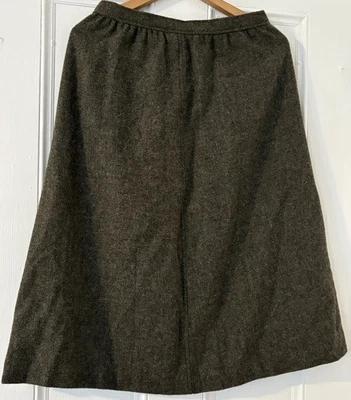 Falda midi forrada gris oscuro Evan-Picone vintage de los años 70 con bolsillo. Foto 1 de 4