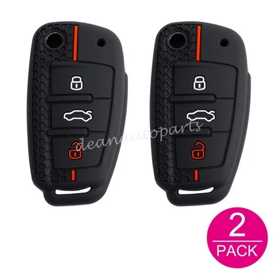 Funda protectora de silicona con llave abatible para Audi A1 A3 S3 Q3 Q7 TT 2 piezas Foto 1 de 4