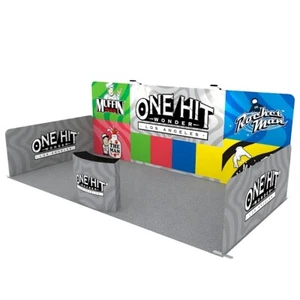 20ft Portable Custom Trade Show Display Booth Event Exhibits with Lights Podium - Picture 1 of 5