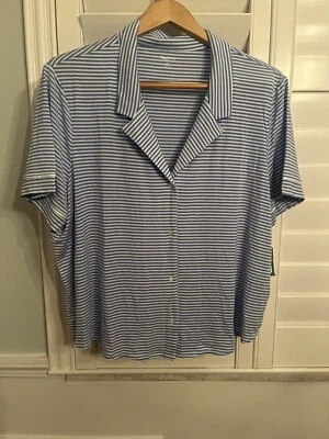 Blue Striped Gap Body Pajama Top Size XL - Image 1 of 2