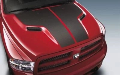 Dodge Ram 1500 2009-2018 negro a rayas en T capó calcomanía aplique emblema OE nuevo Mopar Foto 1 de 4