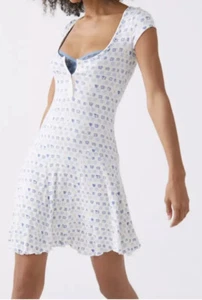 Abito Urban Outfitters Maureen Henley bianco conchiglia grande nuovo con etichetta - Foto 1 di 12