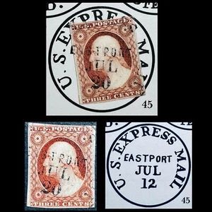 #11 Railroad Route Agent nero U.S. POSTA ESPRESSA EASTPORT LUGLIO 20” RF9 Scarsa! - Foto 1 di 1