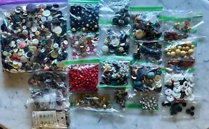 Lote de 6 libras de botones antiguos y vintage Estate Find - Imagen 1 de 11